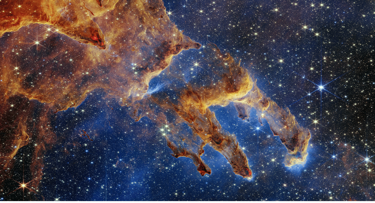 "The Pillars of Creation," captured by the Hubble Space Telescope in 1995,