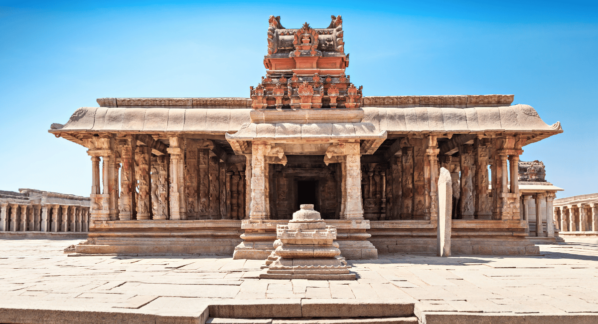 The Virupaksha Temple, located in the UNESCO World Heritage site of Hampi