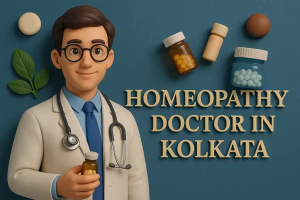 Homeopathy Doctor in Kolkata: Your Guide to Holistic Healing 🌿 Homeopathy doctor in Kolkata holding remedies, with herbal elements and highlighted Lora font text in a colorful, creative setting.